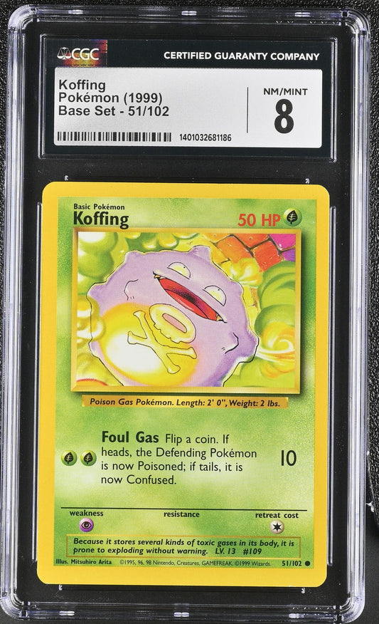 Koffing 1999 Base Set #51/102 CGC 8