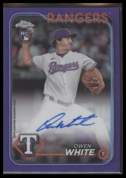 2024 Topps Chrome #RA-OW Owen White Rookie Autographs Purple Refractor #/250