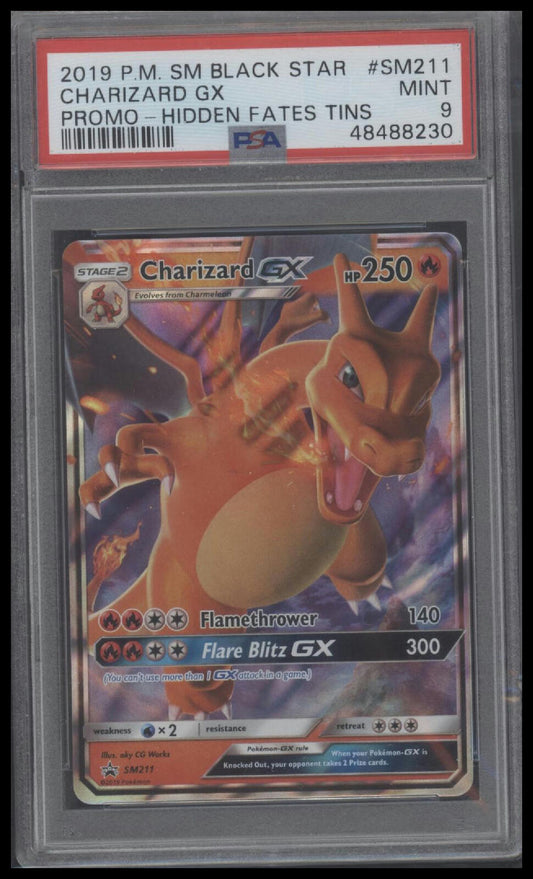 2019 Pokemon Sm Black Star Promo #SM211 Charizard Gx Promo PSA 9