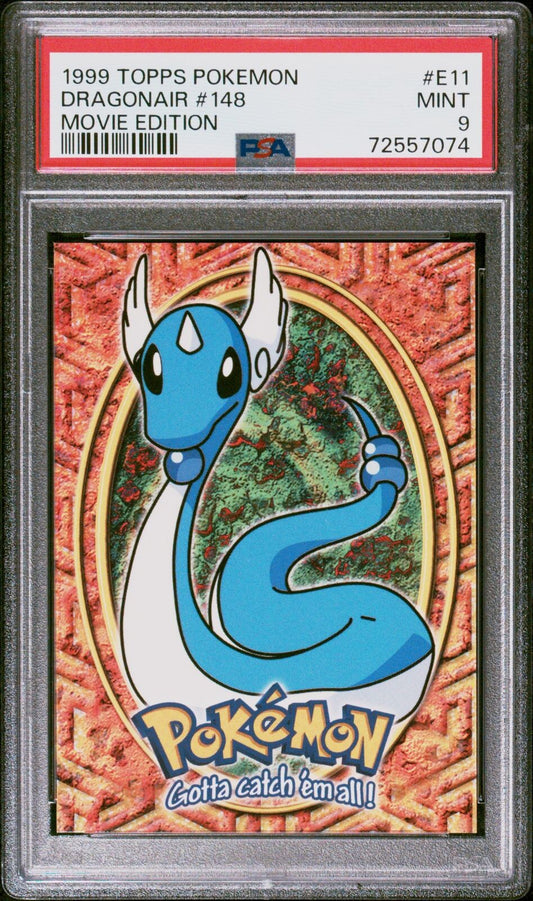 1999 Topps Pokemon The Movie Edt #E11 Dragonair #148 Movie Edition PSA 9
