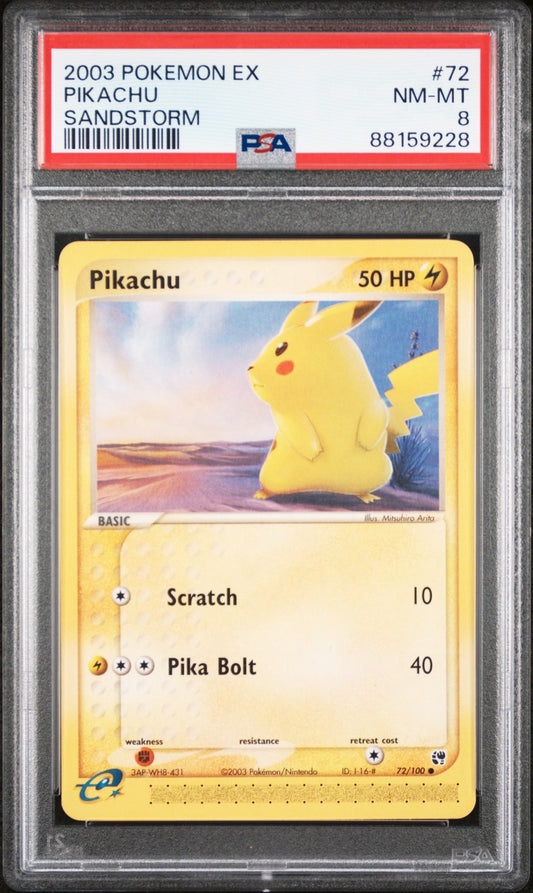 Pikachu 2003 Pokemon Ex Sandstorm #72 Sandstorm PSA 8