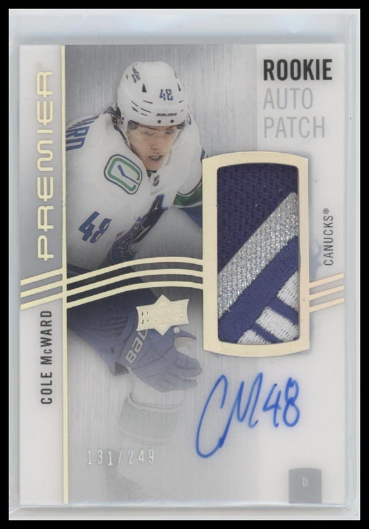 Cole McWard 2023-24 Upper Deck Premier #AR-CM Acetate Rookie Auto Patch #/249