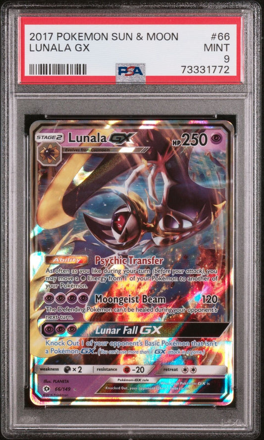 2017 Pokemon Sun & Moon #66 Lunala Gx PSA 9
