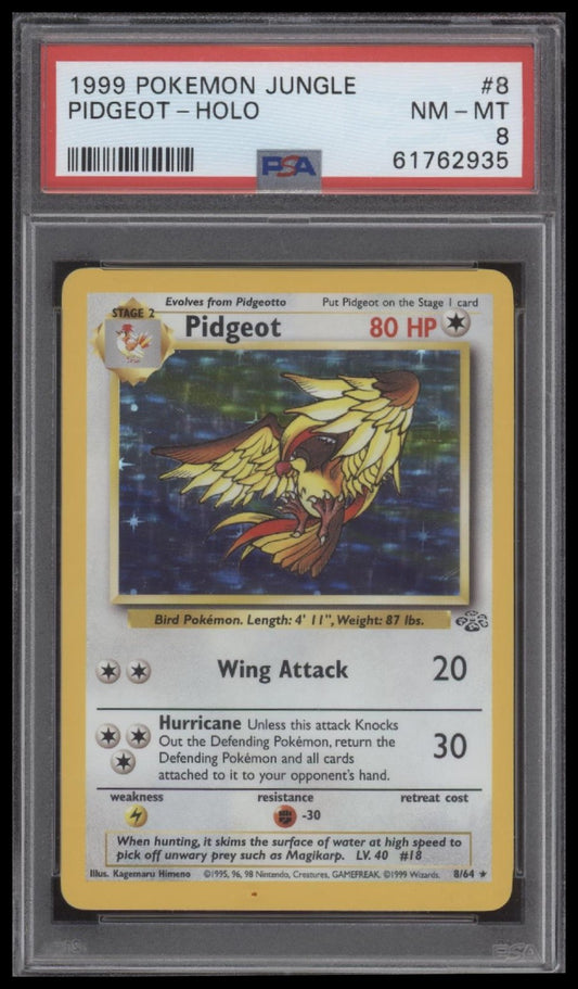 Pidgeot-Holo 1999 Pokemon Jungle #8 PSA 8