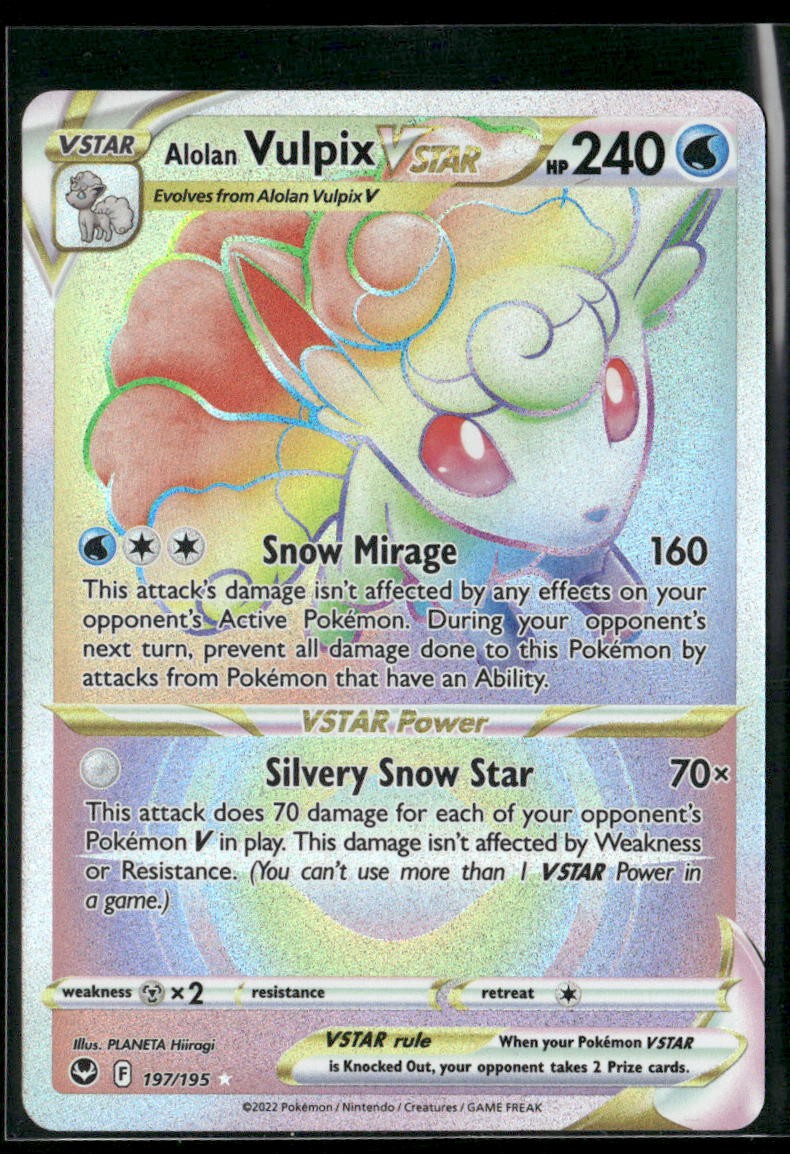 Alolan Vulpix VSTAR (Secret) SWSH12: Silver Tempest #197/195