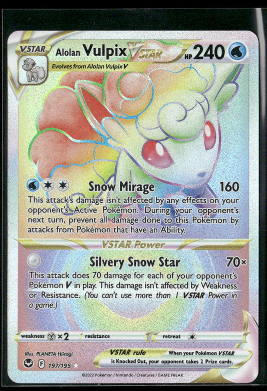 Alolan Vulpix VSTAR (Secret) SWSH12: Silver Tempest #197/195