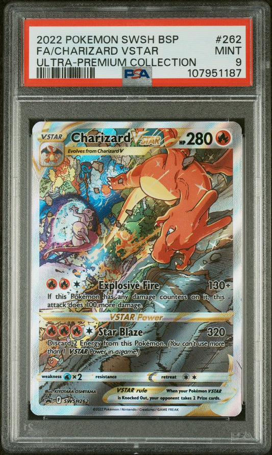 Fa/Charizard Vstar 2022 Pokemon Swsh Black Star Promo PSA 9