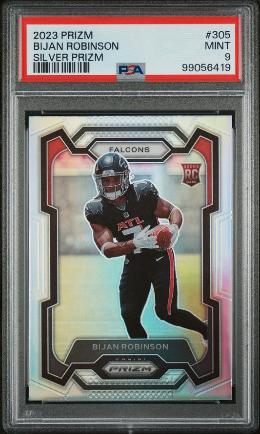 Bijan Robinson 2023 Panini Prizm #305 Silver Prizm PSA 9