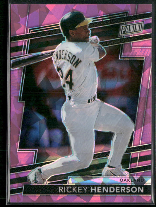 2024 Panini National VIP #44 Rickey Henderson Pink Sparkle #/88