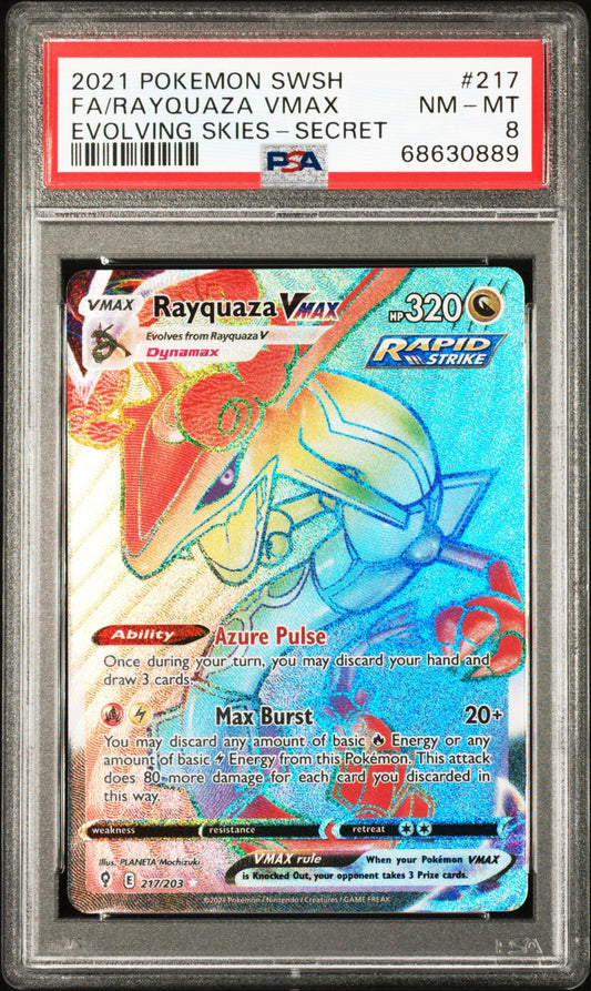 Fa/Rayquaza Vmax 2021 Pokemon Sword & Shield Evolving Skies Secret PSA 8