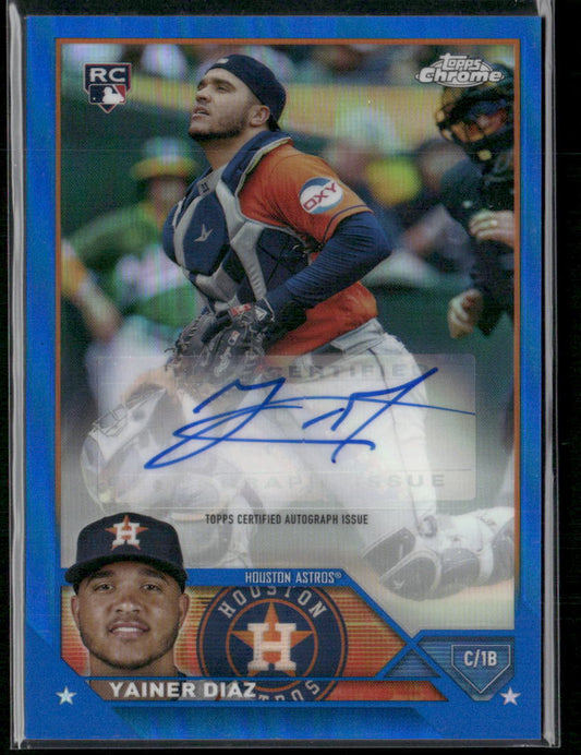 2023 Topps Chrome Update #AC-YAD Yainer Diaz Autographs Blue #/150