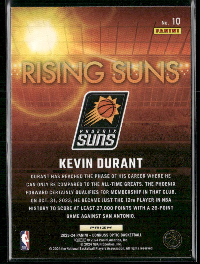 2023-24 Donruss Optic #10 Kevin Durant Rising Suns