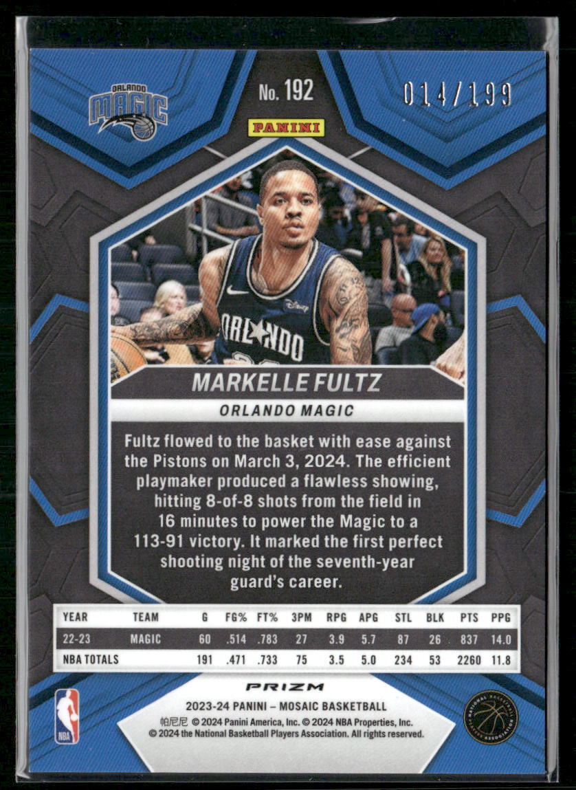 2023-24 Panini Mosaic #192 Markelle Fultz Blue #/199