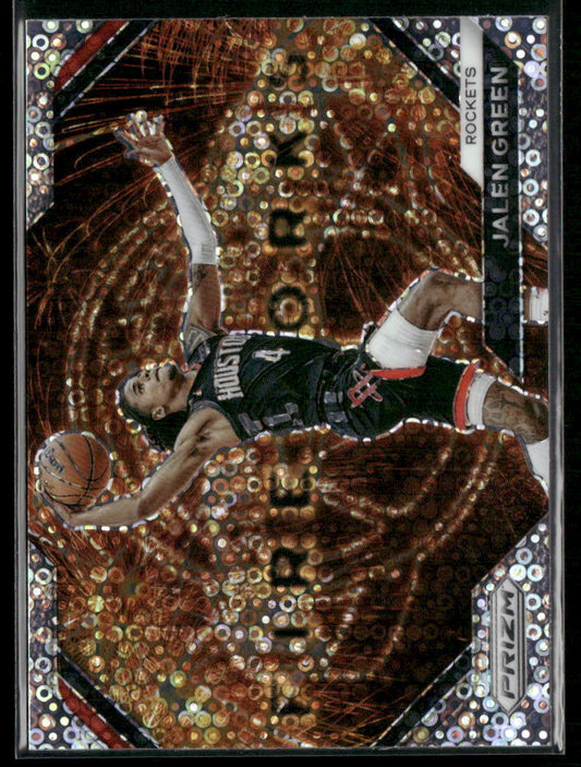 2023-24 Panini Prizm #21 Jalen Green Fireworks Prizms Fast Break