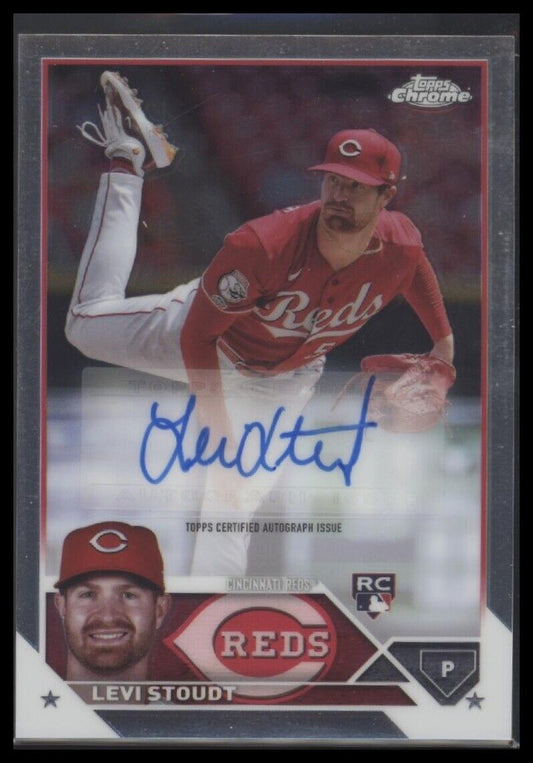 2023 Topps Chrome Update #AC-LS Levi Stoudt Autographs Refractor #/499