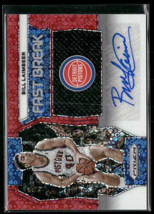 2023-24 Panini Prizm #FB-BIL Bill Laimbeer Fast Break Autographs Red #/99