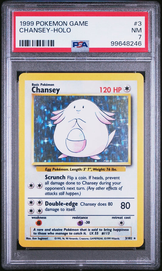 1999 Pokemon Game #3 Chansey-Holo PSA 7