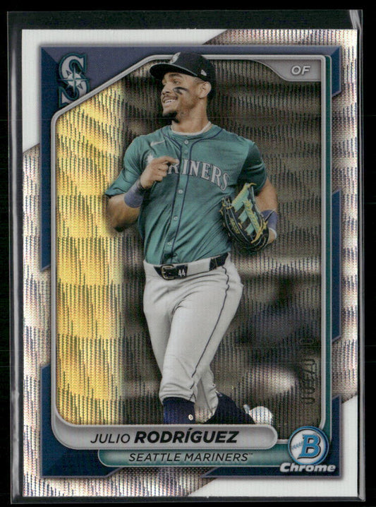 2024 Bowman Chrome #95 Julio Rodríguez Wave Refractors #/100