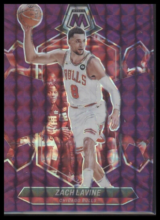 2023-24 Panini Mosaic #100 Zach LaVine Purple #/99