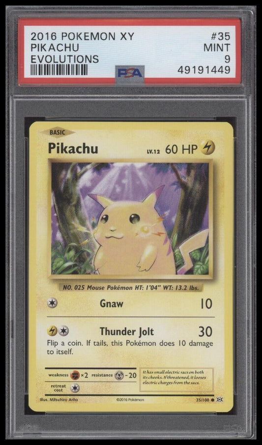2016 Pokemon Xy Evolutions #35 Pikachu Evolutions PSA 9