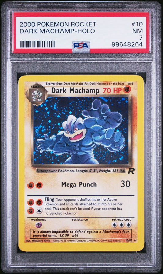 2000 Pokemon Rocket #10 Dark Machamp-Holo PSA 7