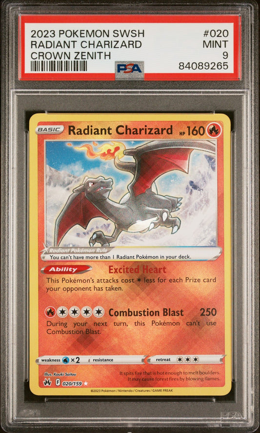 Radiant Charizard 2023 Pokemon #020 Crown Zenith PSA 9