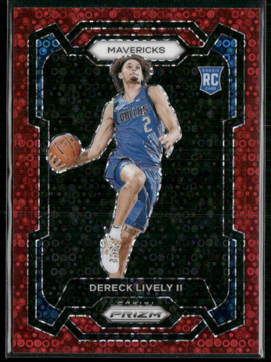 2023-24 Panini Prizm #163 Dereck Lively II Prizms Fast Break Red #/100