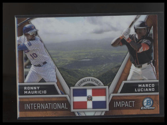 2024 Bowman Chrome #II-17 Marco Luciano / Ronny Mauricio International Impact