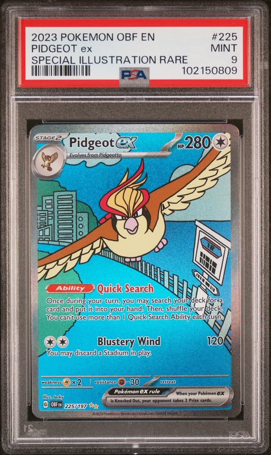 Pidgeot Ex 2023 Pokemon-Obsidian Flames #225 Special Illustration Rare PSA 9