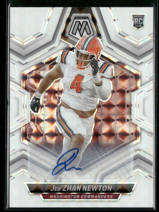 Jer'Zhan Newton White Auto RC 2024 Panini Mosaic Football 