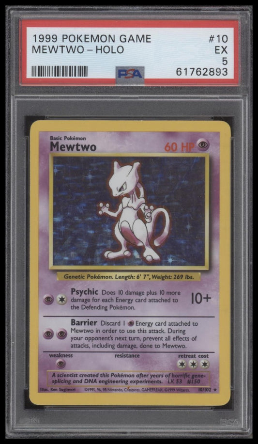 Mewtwo-Holo 1999 Pokemon Game #10 PSA 5