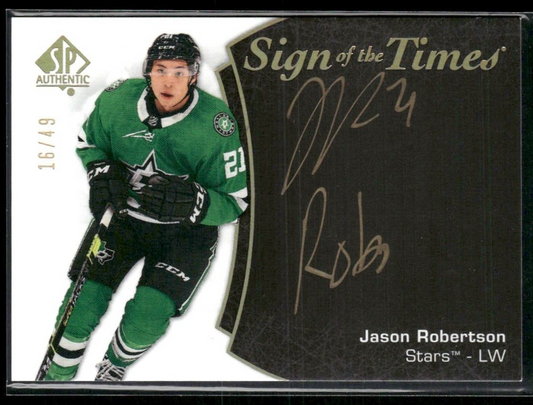 Jason Robertson BLACK /49 💎 2023-24 SP Authentic Sign Of The Times Update Auto