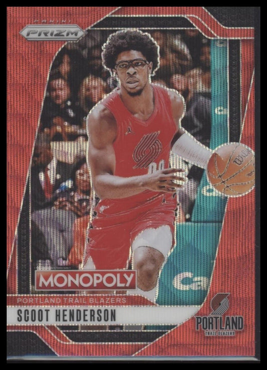 Scoot Henderson 2024-25 Panini Prizm Monopoly #5 Red Prizms