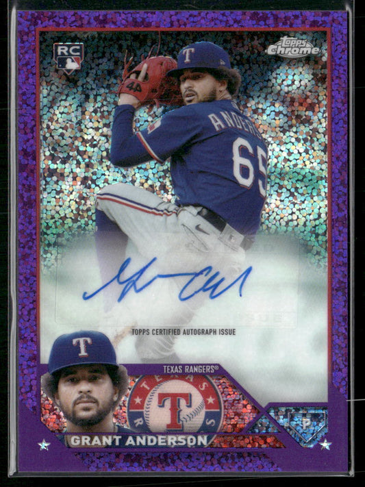 2023 Topps Chrome Update #AC-GAN Grant Anderson Autographs Purple Speckle #/299