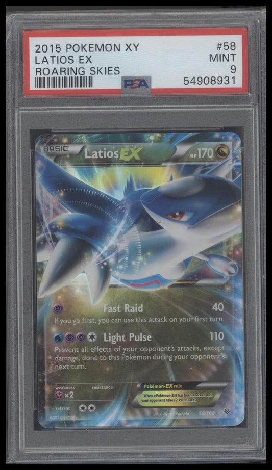 2015 Pokemon Xy Roaring Skies #58 Latios Ex Roaring Skies PSA 9