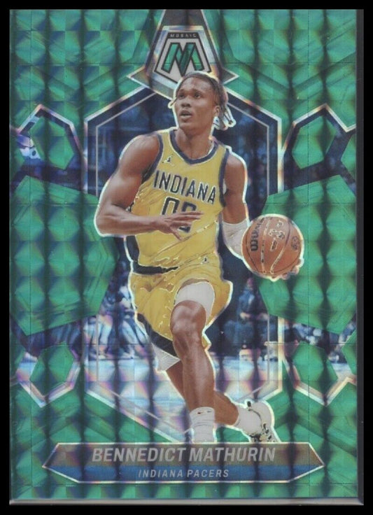 2023-24 Mosaic #71 Bennedict Mathurin Green Mosaic /75 Indiana Pacers