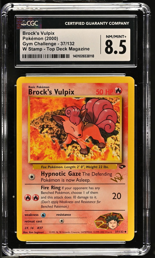 Brock's Vulpix 2000 Gym Challenge #37/132 CGC 8.5
