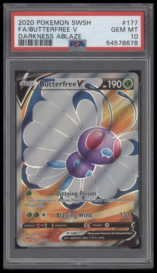 2020 Pokemon Darkness Ablaze #177 Fa/Butterfree V Darkness Ablaze PSA 10