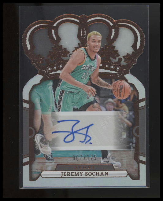 2023-24 Panini Crown Royale #CA-SOC Jeremy Sochan Crown Autographs #/125