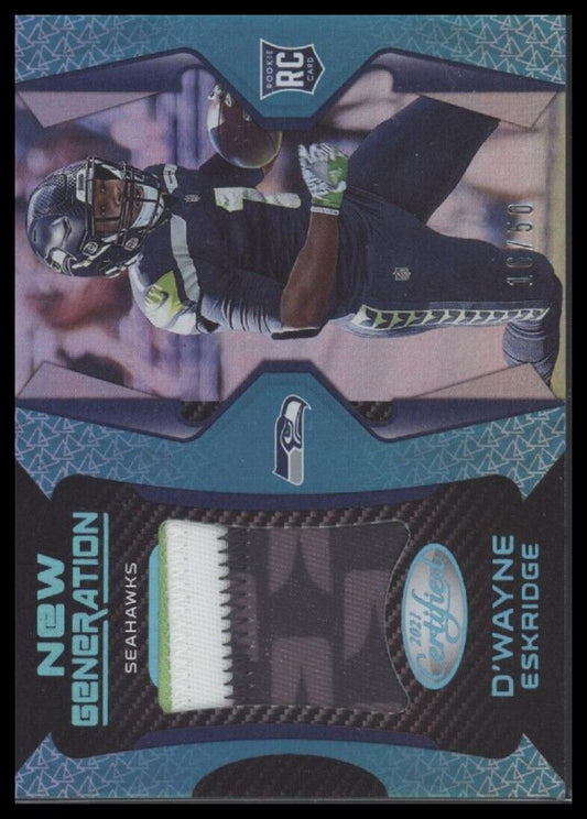 2021 Panini Certified D'Wayne Eskridge New Generation Jerseys Mirror Teal #/50