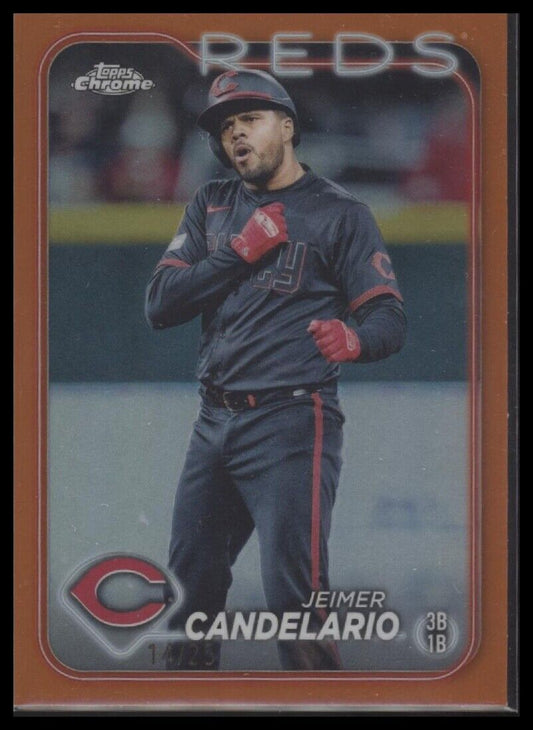 2024 Topps Chrome #239 Jeimer Candelario Orange Refractors #/25