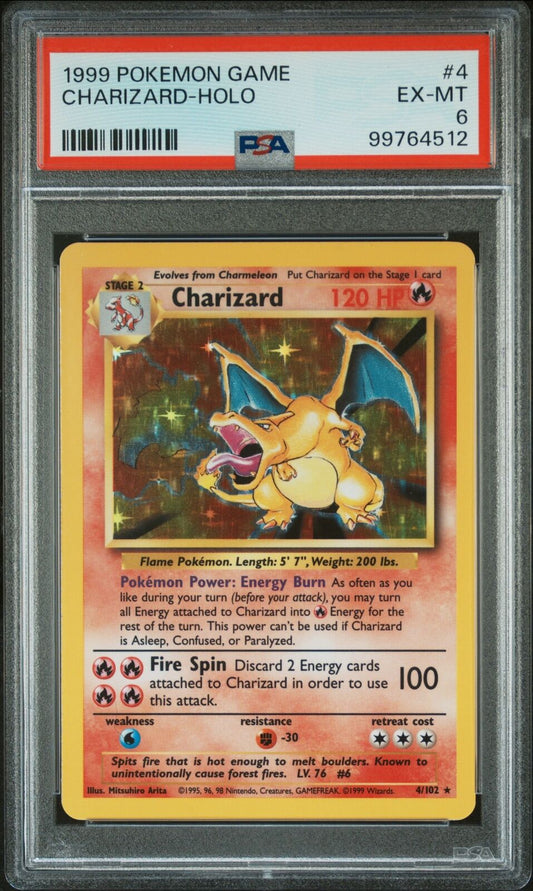 1999 Pokemon Game #4 Charizard-Holo PSA 6