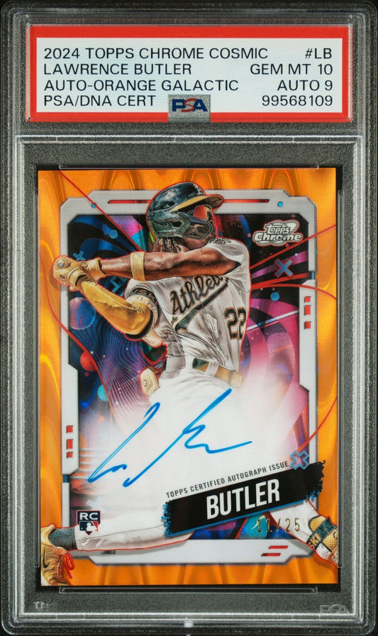 2024 Topps Chrome Cosmic Auto Lawrence Butler Auto-Orange Galactic PSA 10