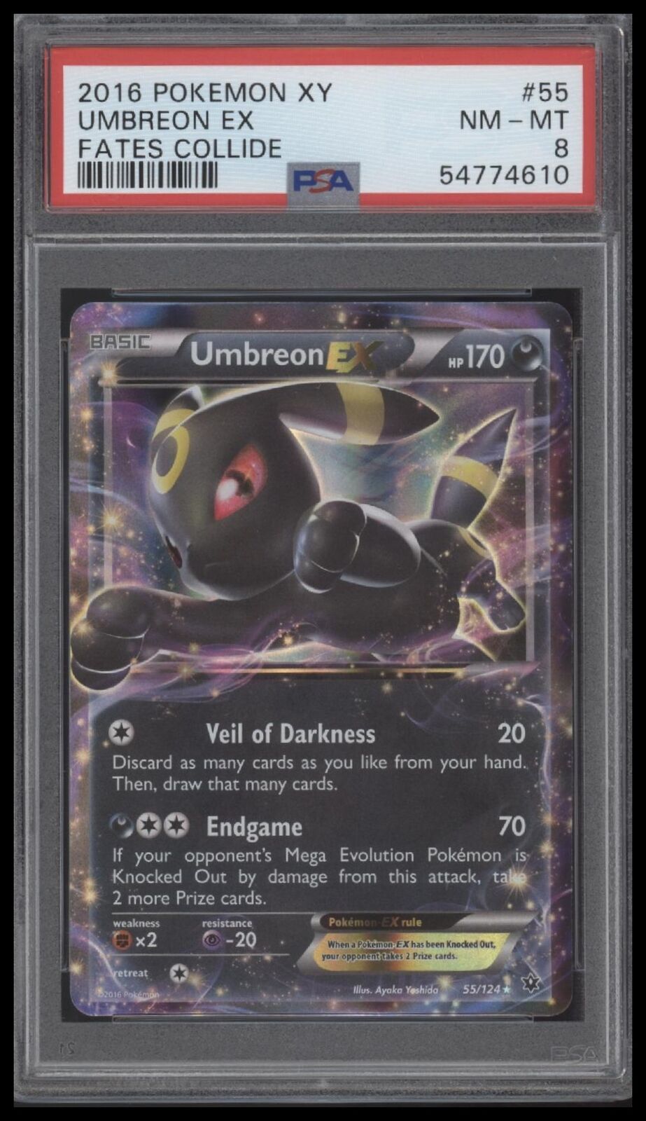 2016 Pokemon Xy Fates Collide #55 Umbreon Ex Fates Collide PSA 8