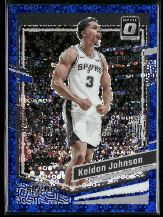 2023-24 Donruss Optic #112 Keldon Johnson Fast Break Blue #/49