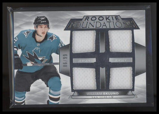 2021-22 Upper Deck The Cup #F-WE William Eklund Foundations Quad Jersey #/99