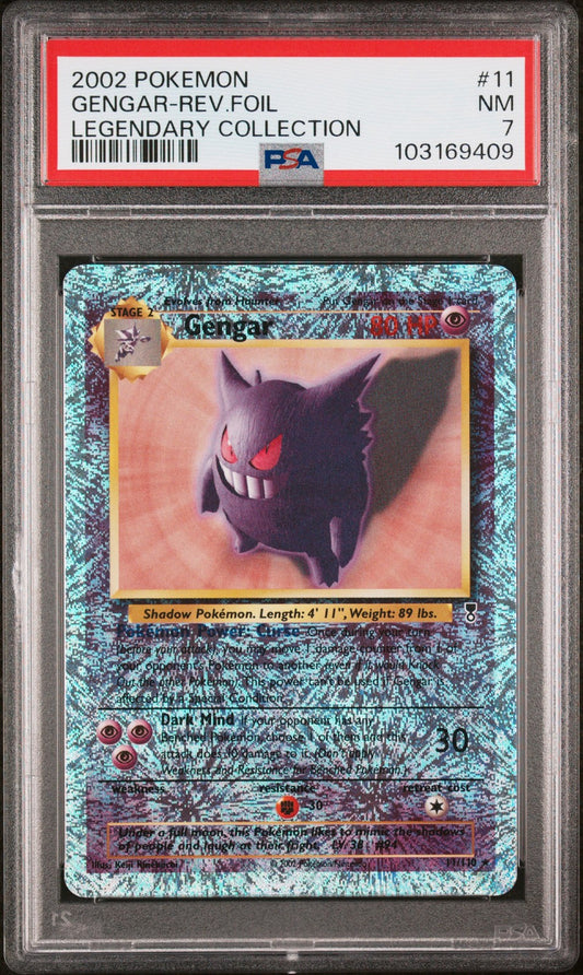 Gengar-Rev.Foil 2002 Pokemon Legendary Collection #11 Legendary Collection PSA 7