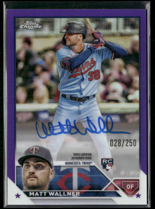 2023 Topps Chrome Matt Wallner Rookie Autographs Purple #/250