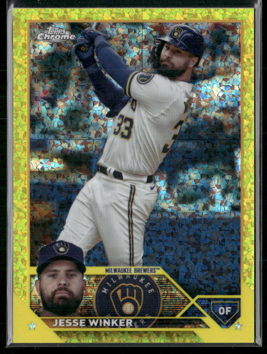 2023 Topps Chrome Update #USC139 Jesse Winker Yellow Mini Diamond #/75