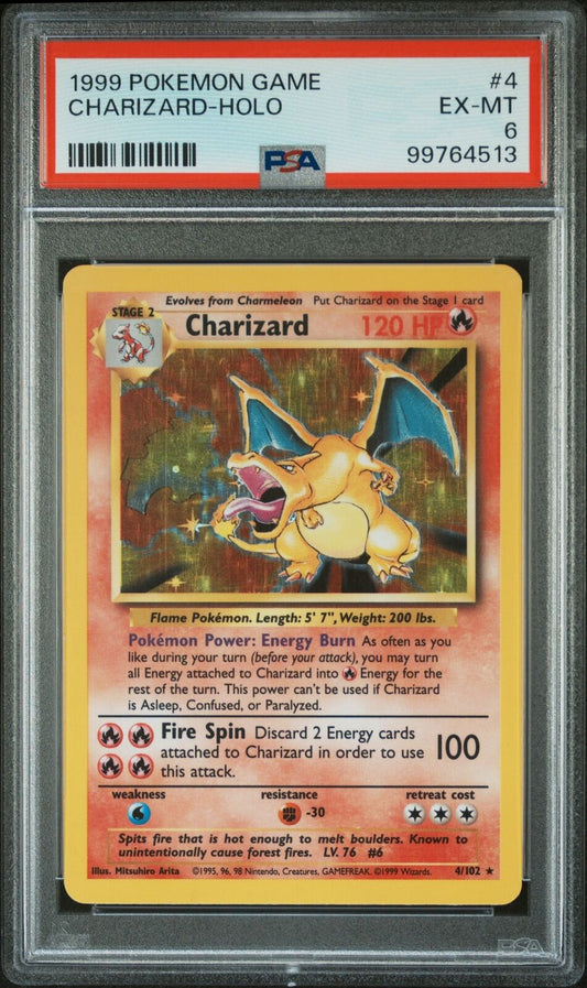 1999 Pokemon Game #4 Charizard-Holo PSA 6